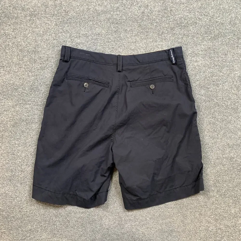 Tommy Bahama Shorts Mens 36 Navy Blue Cotton Blend Stretch Flat Front Chino Golf